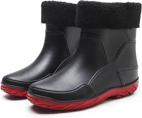 Men's rain boots,mid-calf rubber shoes, fashionable,warmth