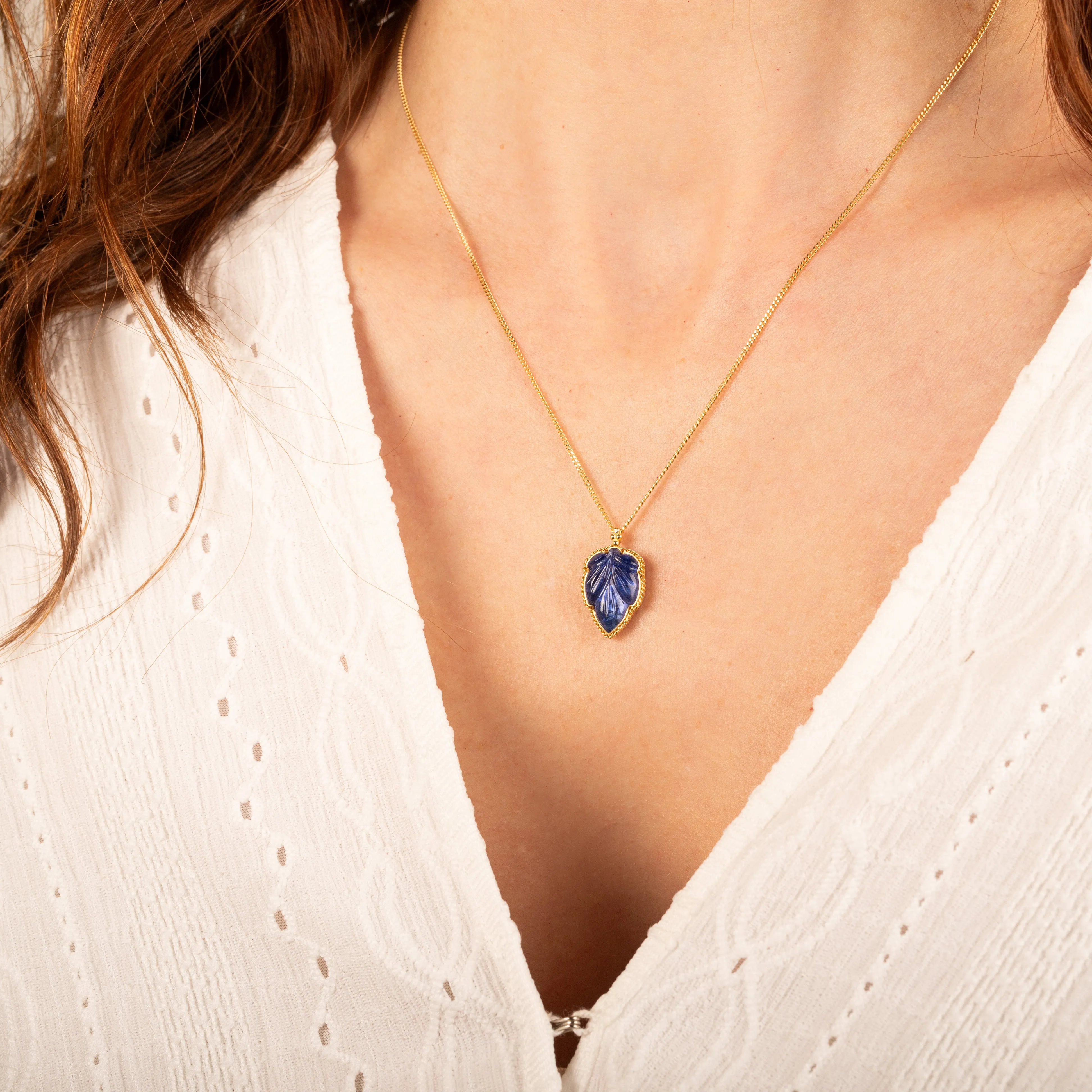 Tanzanite Leaf Necklace
