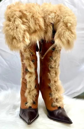 VICINI Suede 20'' Tall Boots size 6.5 (PREOWNED)