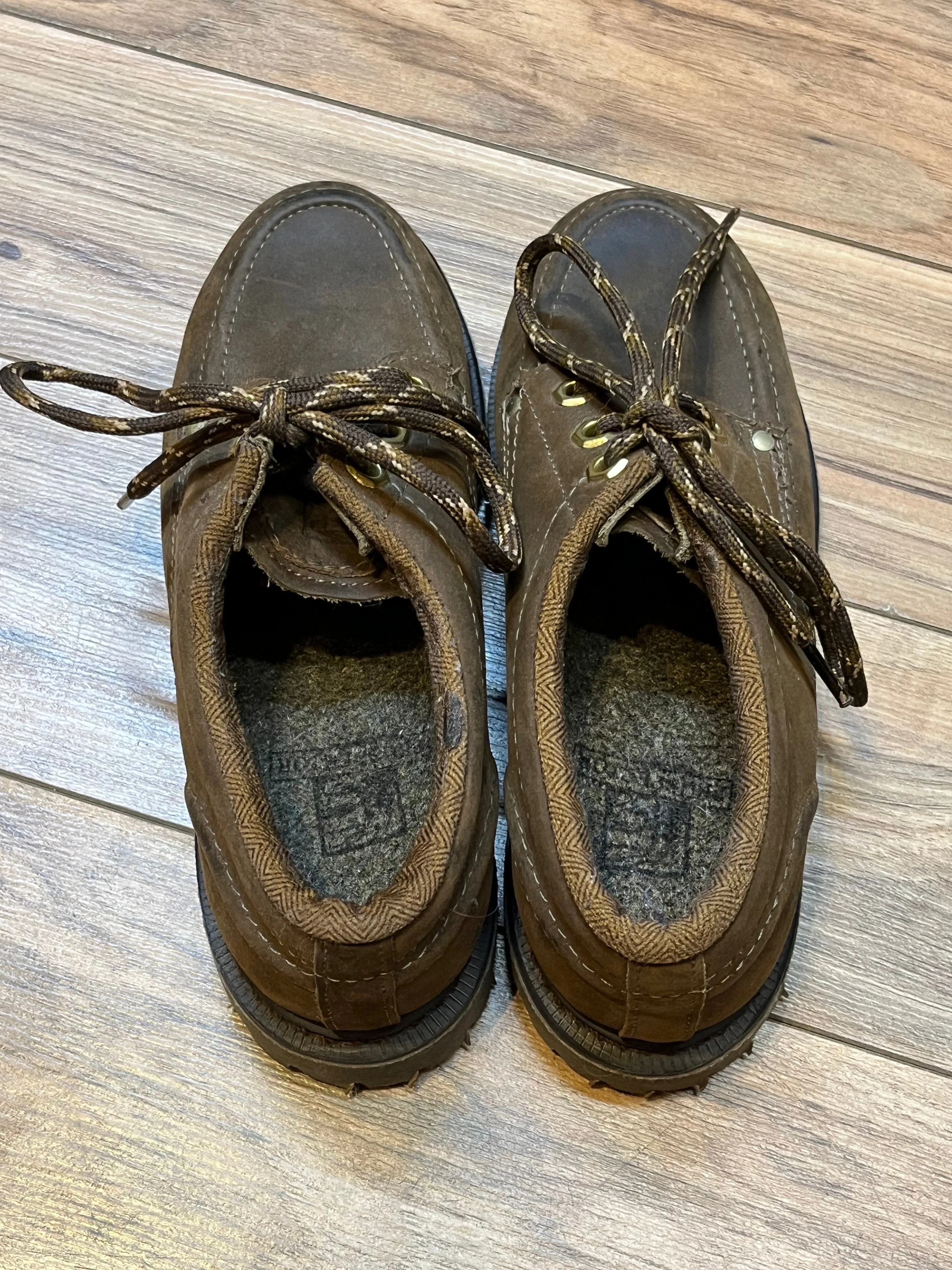 Vintage Prospector 1980’s Deadstock Moc Toe Brown Leather Shoes, Made in Canada, Womens US 5.5