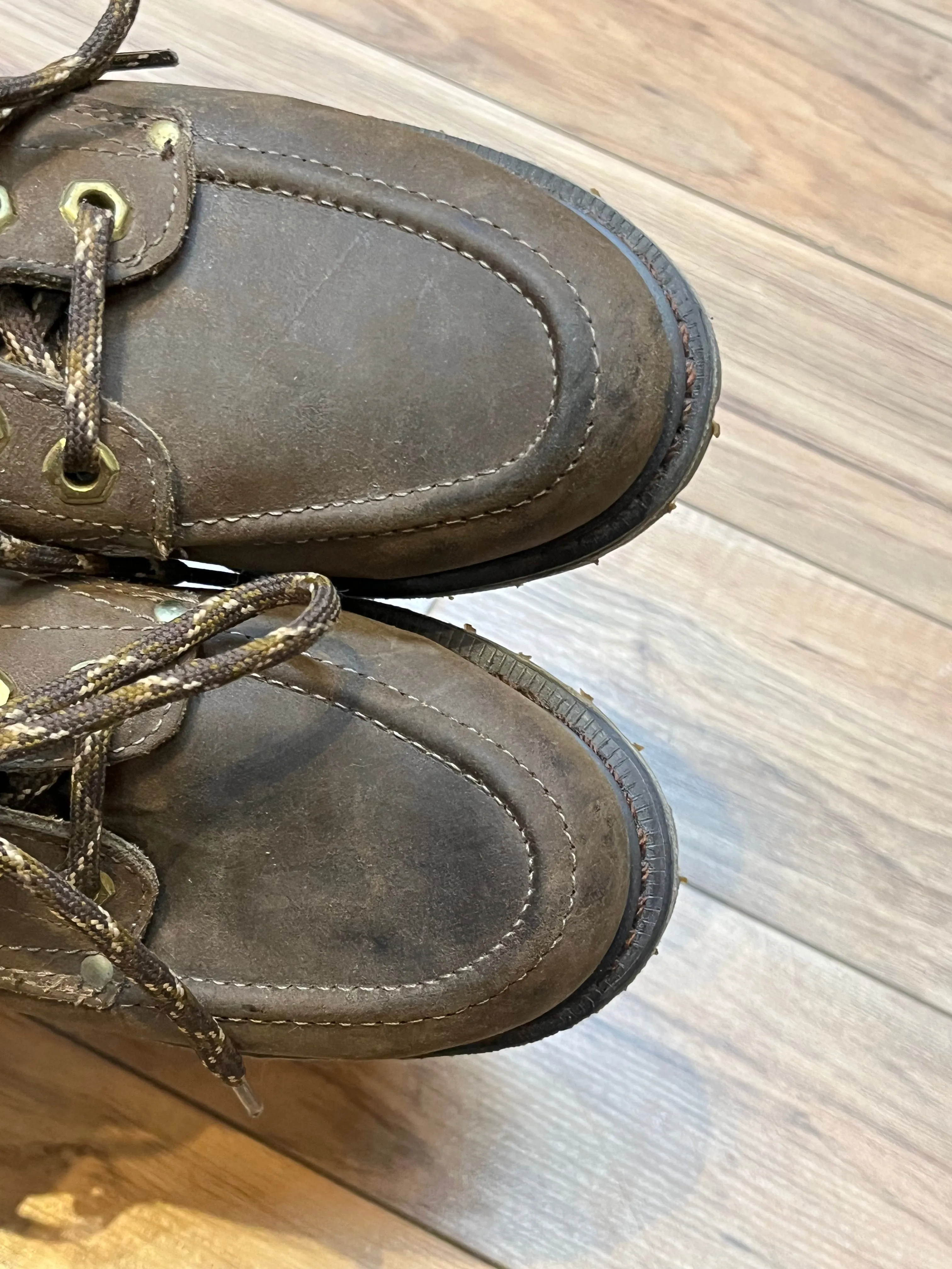 Vintage Prospector 1980’s Deadstock Moc Toe Brown Leather Shoes, Made in Canada, Womens US 5.5