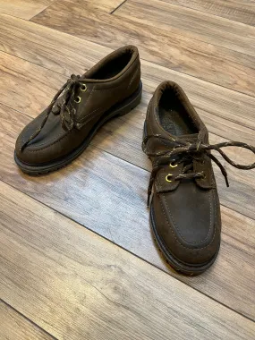 Vintage Prospector 1980’s Deadstock Moc Toe Brown Leather Shoes, Made in Canada, Womens US 5.5