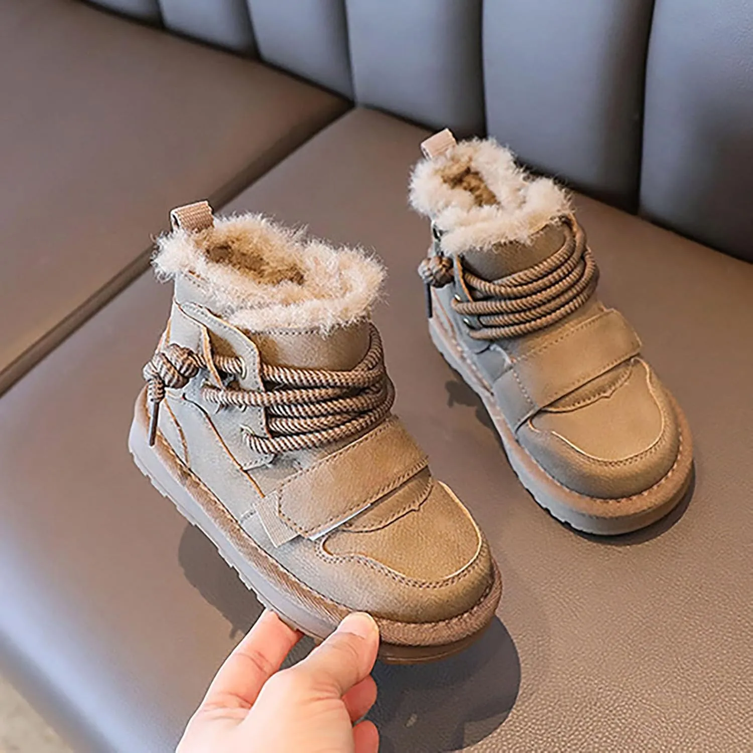 Winter Girls Boys Ankle Boots Comfortable Warm Lined Casual Shoes Sports Shoes Outdoor Children Baby Cowboy Boot