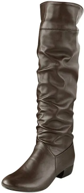 Women Knee High Boots Tall Slouch Boots with Inside Zipper Comfortable Boots Suede Slouch Flat Boots for Women