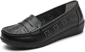 Women's Casual Closed Toe Slip On Loafers Breathable Comfortable Walking Shoes Softsole Arch Support Mules for Daily Wear