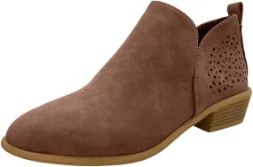 Women's Fashion Riding Ankle Boots Comfortable Casual Boots Embroidered Rainbow Side Heel Patch Low Chunky Heel